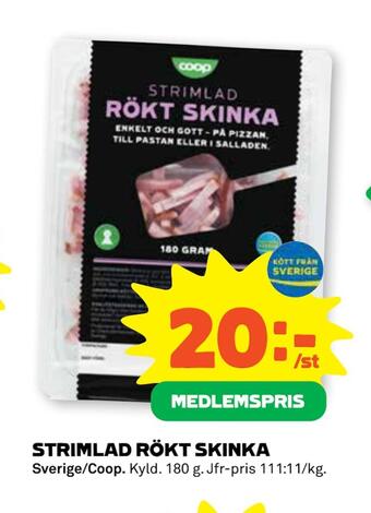 Stora Coop Strimlad rökt skinka erbjuda