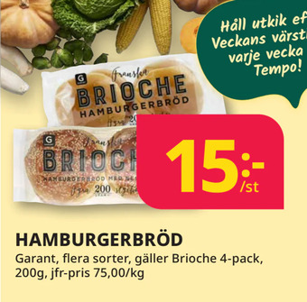 Tempo Hamburgerbröd erbjuda