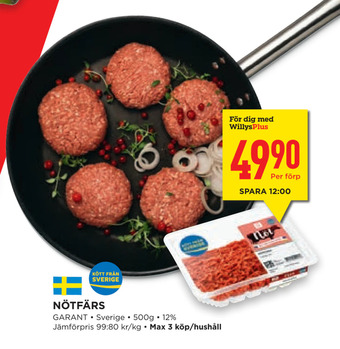 Willys Hemma Nötfärs erbjuda