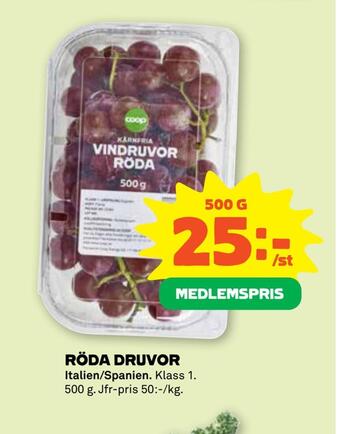 Stora Coop Röda druvor erbjuda