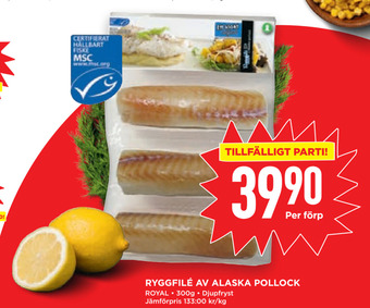 Ryggfilé av alaska pollock