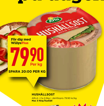 Willys Hushållsost erbjuda