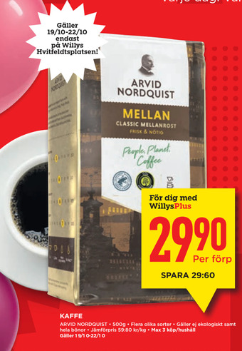 Willys Kaffe erbjuda