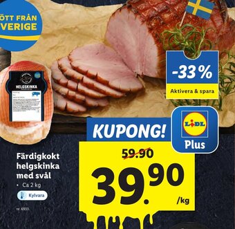 Lidl Färdigkokt helgskinka med svål erbjuda