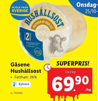 Lidl Gäsene Hushållsost erbjuda