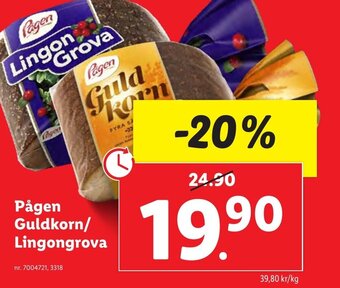 Lidl Pågen Guldkorn/ Lingongrova erbjuda