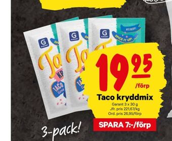 City Gross Garant taco kryddmix erbjuda