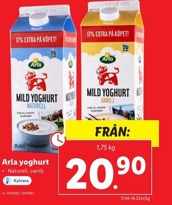 Lidl Arla yoghurt erbjuda