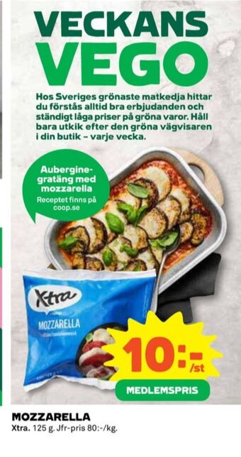 Coop X-tra mozzarella erbjuda