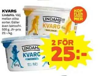 Coop Extra Lindahls Kvarg 500g erbjuda