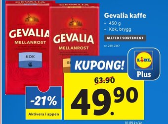 Lidl Gevalia kaffe erbjuda