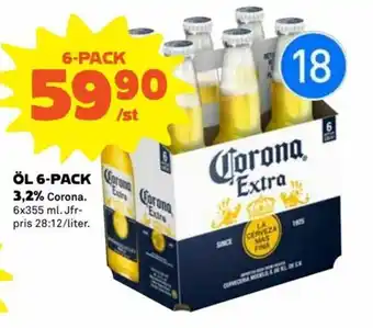 Corona Extra Öl 6-pack 3,2% 355ml