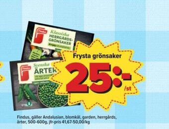 Östenssons Findus grönsaker erbjuda