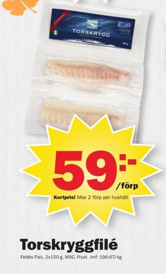 Pekås Feldts torskfilé erbjuda