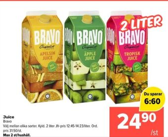 Coop Extra Bravo juice erbjuda