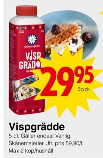 Matöppet Skånemejerier vispgrädde erbjuda