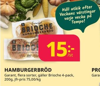 Tempo Brioche hamburgerbröd sesam erbjuda