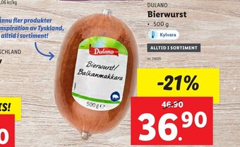 Lidl DULANO Bierwurst erbjuda