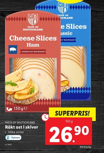 Lidl TASTE OF DEUTSCHLAND Rökt ost i skivor erbjuda