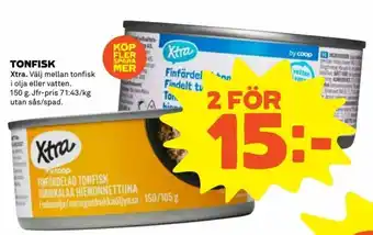 Coop Extra Xtra Tonfisk 150g erbjuda