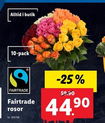 Lidl Fairtrade rosor erbjuda
