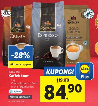 Lidl Kaffebönor erbjuda