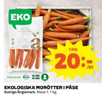 Coop EKOLOGISKA MORÖTTER I PÅSE erbjuda