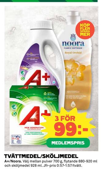 Coop Tvättmedel/sköljmedel erbjuda