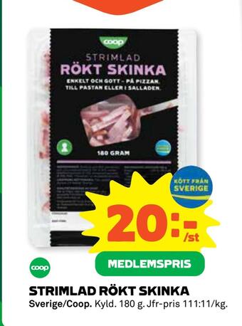 Coop Strimlad rökt skinka erbjuda