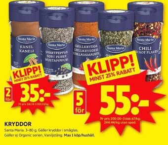 ICA Kvantum KRYDDOR Santa Maria erbjuda