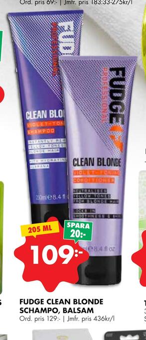 ÖoB Fudge clean blonde schampo, balsam erbjuda