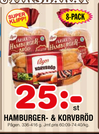Nya Pulsen Hamburger- & korvbröd erbjuda