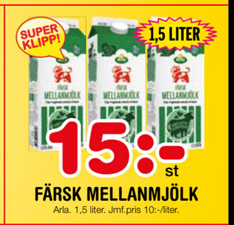 Nya Pulsen Färsk mellanmjölk erbjuda