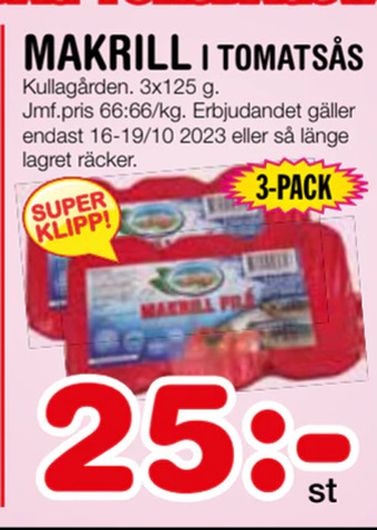 Nya Pulsen Makrill erbjuda
