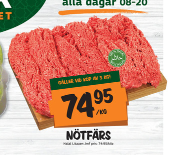 Bazaar Food market Nötfärs erbjuda