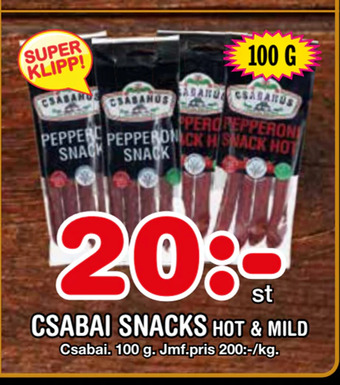 Nya Pulsen Csabai snacks erbjuda