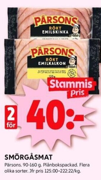 ICA Kvantum SMÖRGÅSMAT Pärsons erbjuda