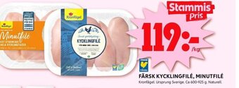 ICA Kvantum FÄRSK KYCKLINGFILÉ, MINUTFILÉ Kronfågel erbjuda