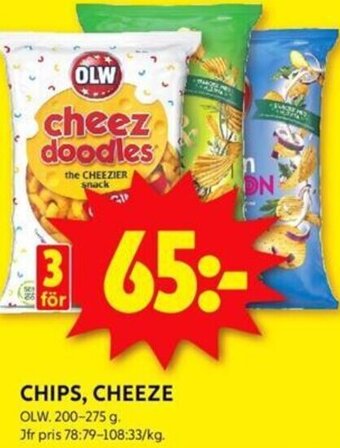 ICA Kvantum CHIPS, CHEEZE OLW erbjuda