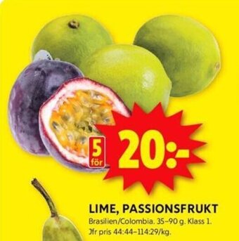 ICA Kvantum LIME, PASSIONSFRUKT erbjuda