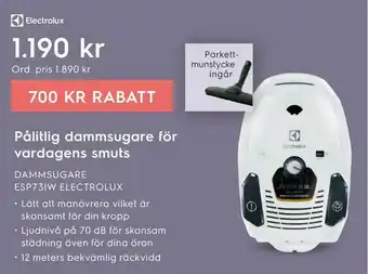 Electrolux Home Dammsugare esp73iw electrolux erbjuda
