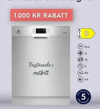Electrolux Home DISKMASKIN ESF7000X3 H 818 x B 596 x D 590 mm erbjuda
