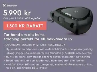 Robotdammsugare pi92-4anm electrolux
