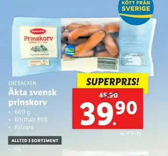 Lidl Äkta svensk prinskorv erbjuda