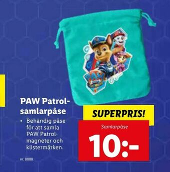 Lidl PAW Patrol samlarpåse erbjuda