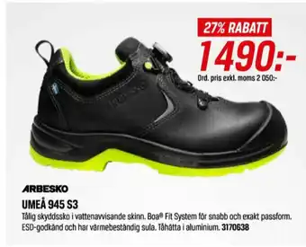 Tools Arbesko Säkerhetsskor erbjuda