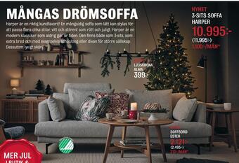 Mio 3-sits soffa med hel dyna erbjuda