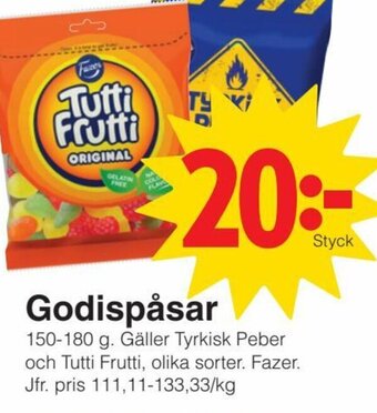 Matöppet Godispåsar erbjuda