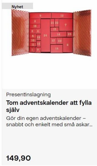 Clas Ohlson Tom adventskalender att fylla själv erbjuda