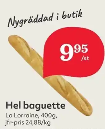 Hemköp La Lorraine Hel baguette 400g erbjuda